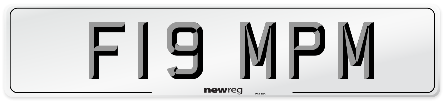 F19 MPM Number Plate from New Reg